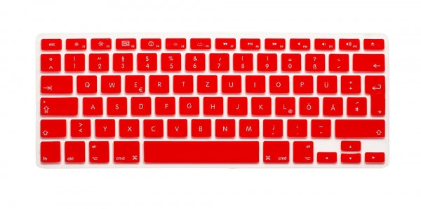 System-S Silikon Tastaturschutz Tastaturabdeckung QWERTZ Deutsche Tastatur Abdeckung Schutz für MacBook Pro 13" 15" 17" iMac MacBook Air 13" in Rot - DREIKS