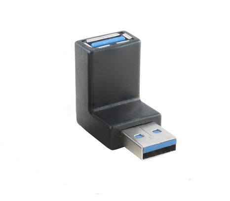 90° grad Winkel USB A 3.0 Adapter USB A (male) auf USB A (female) Winkelstecker Kabel | System-S