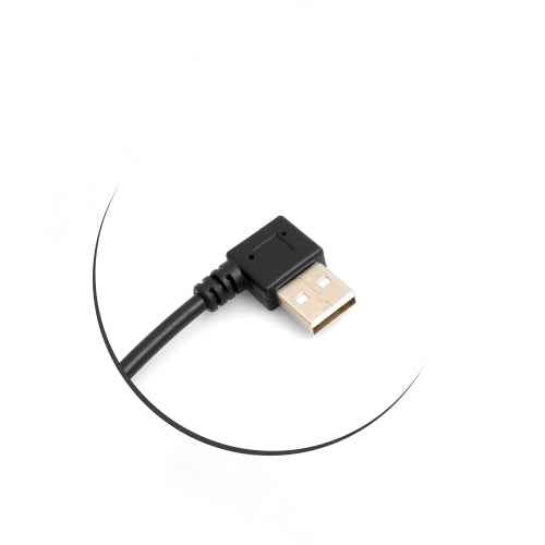 SYSTEM-S Mini USB 90° Links gewinkelt Winkelstecker auf USB Typ A (male) 90° rechtsgewinkelt Kabel Datenkabel Ladekabel 26 cm - DREIKS