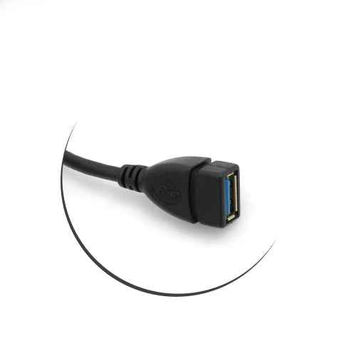 SYSTEM-S USB 3.0 Typ A Kabel (male) 90° gewinkelt Abwärts Winkel auf USB 3.0 Typ A (female) Ladekabel Datenkabel Verlängerungskabel 23 cm - DREIKS
