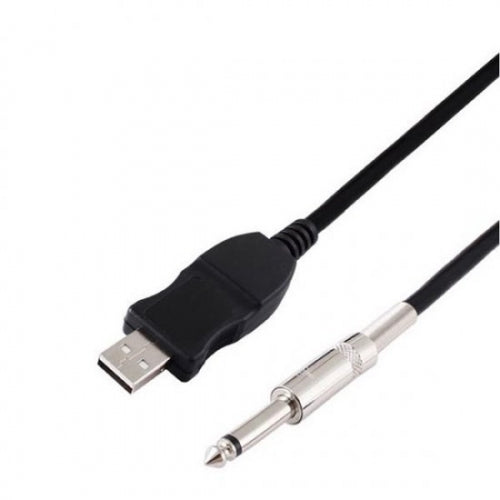 SYSTEM-S 3 meter USB Gitarrenkabel Basskabel Kabel Klinkenstecker USB zu Audio 1/4 6.3mm Male - DREIKS