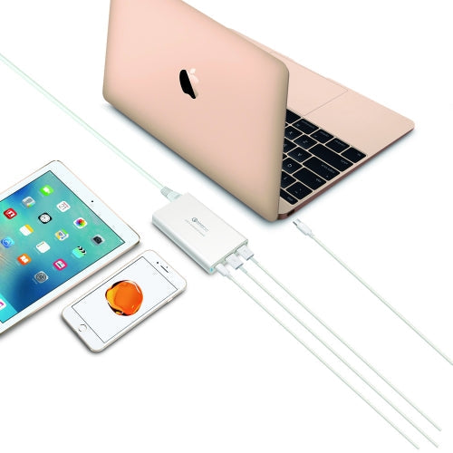 Quick Charge 3.0 Mehrfach Ladeadapter Qualcomm Zertifiziert USB A 3.0 und USB 3.1 Typ C Netzteil Ladegerät Schnellladegerät Ladestation | System-S