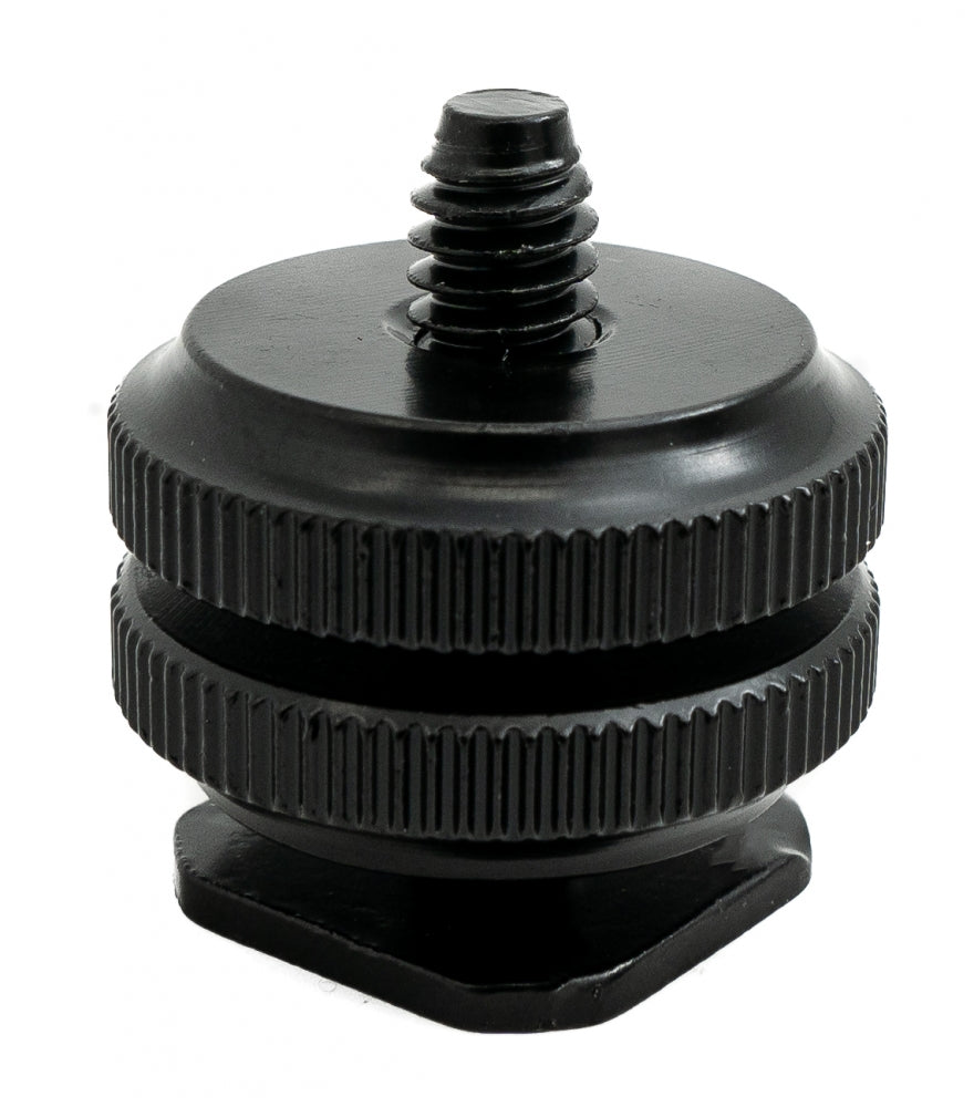 SYSTEM-S Blitzschuh Adapter mit 1/4" Gewinde aus Metall in Schwarz für Kamera - DREIKS