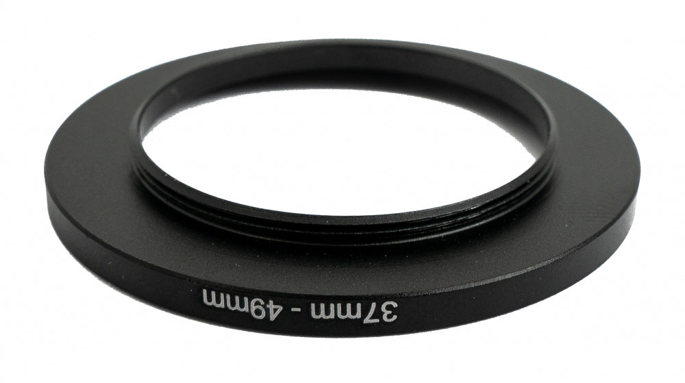 SYSTEM-S Objektiv Adapter 37 mm Gewinde zu 49 mm Step Up Ring in Schwarz für Filter - DREIKS