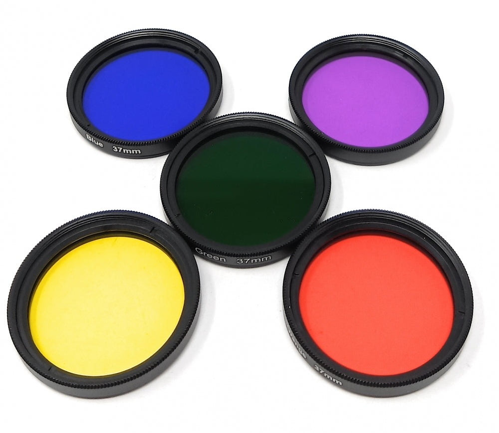 Farbfilter Set 37 mm 5 Stück Farbe Filter für Fotografie in Schwarz | System-S