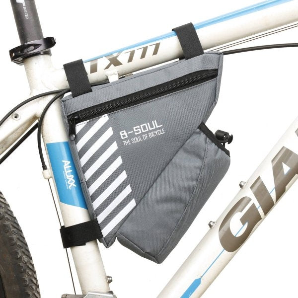 Fahrrad Tasche mit Flaschenhalter Befestigung in Grau Schwarz | System-S