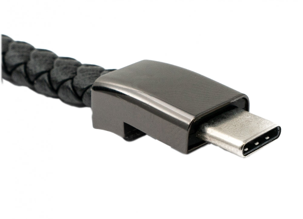 SYSTEM-S USB 3.1 Armband Kabel 22,5 cm Typ C Stecker zu 2.0 Typ A Stecker Adapter Schwarz - DREIKS