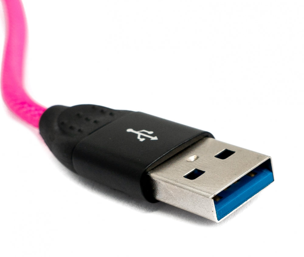 SYSTEM-S USB 3.1 Kabel 1m Typ C Stecker zu 3.0 Typ A Stecker Legierung geflochten in Bunt - DREIKS