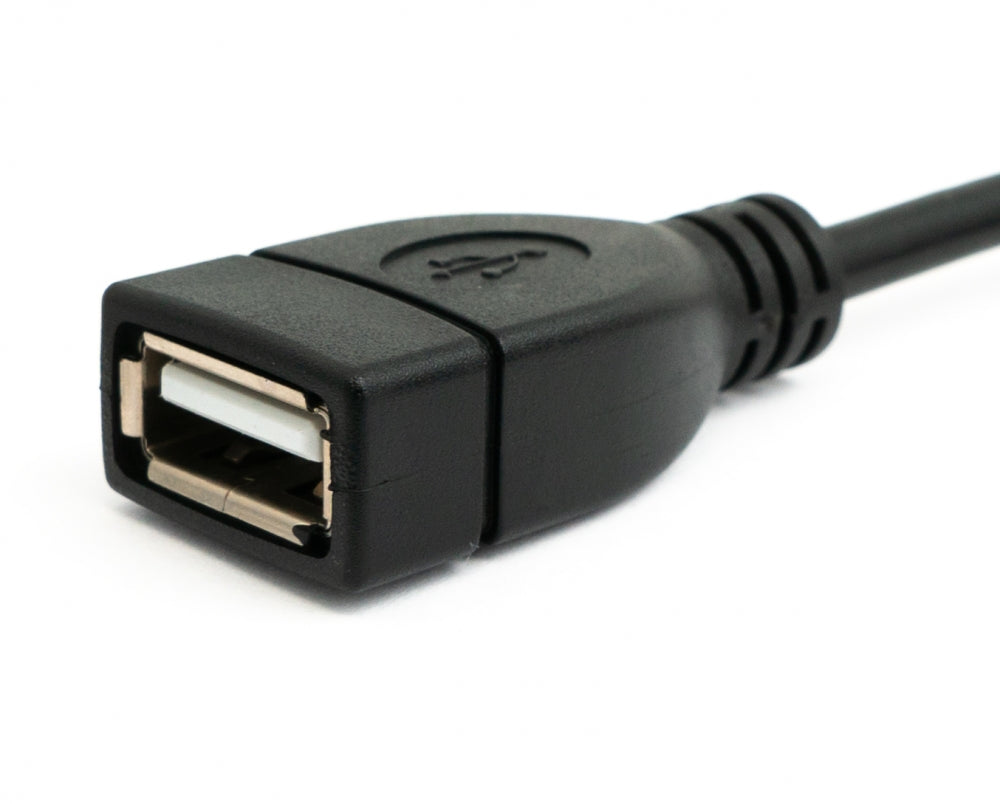 SYSTEM-S USB 2.0 cable 100 cm Type A male to female angled in black
