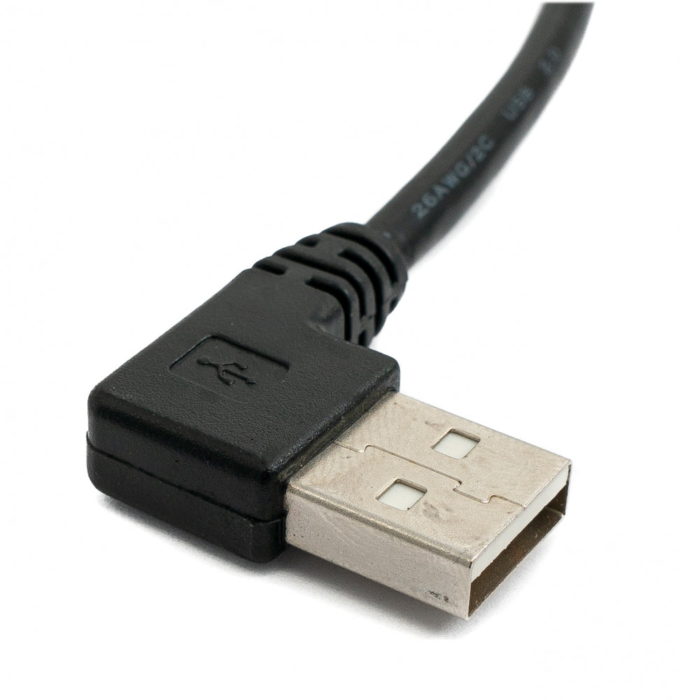 SYSTEM-S USB 2.0 cable 25 cm Type A male to Mini USB male angled in black