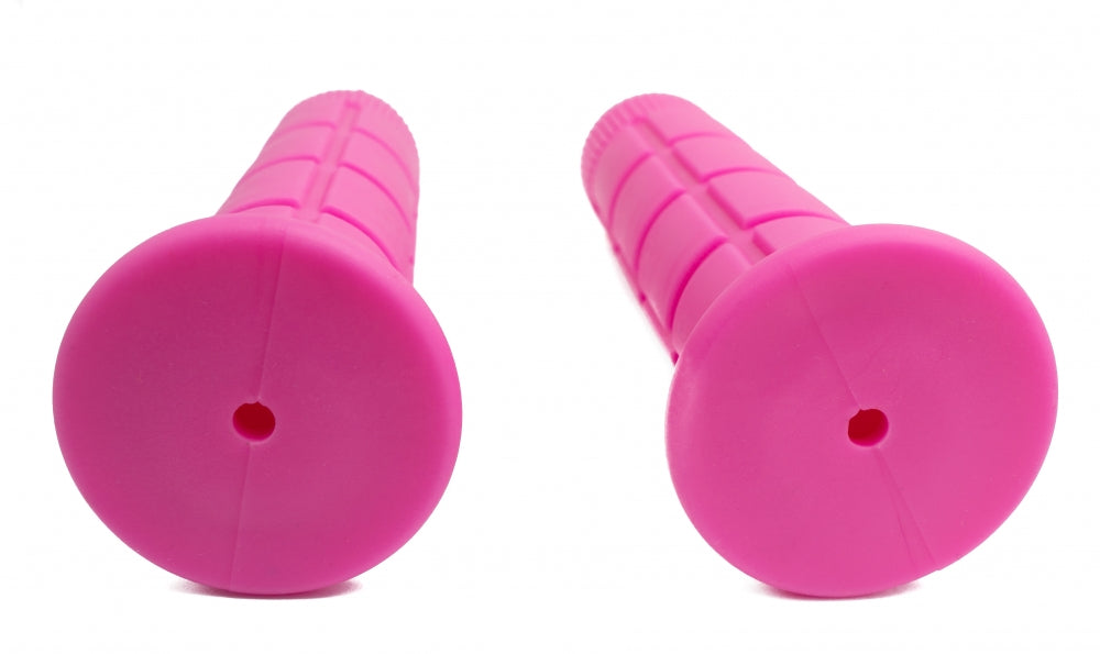 SYSTEM-S bicycle handle 2x straight made of rubber in pink