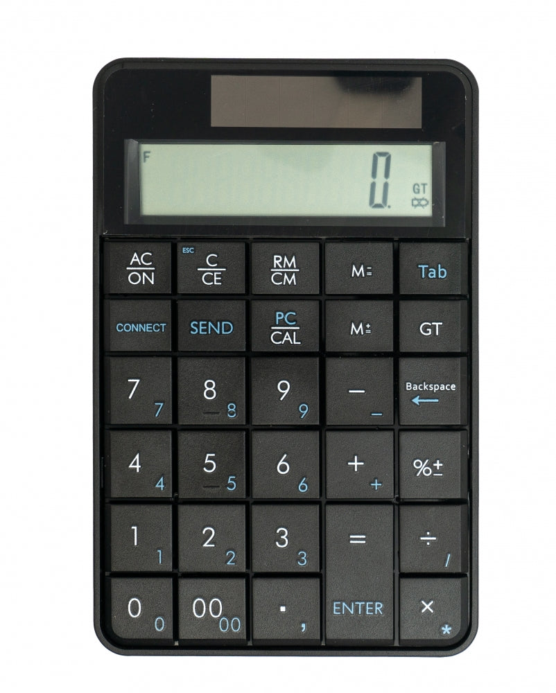 Numpad Taschenrechner 2 in 1 Solar Tastatur Ziffernblock mit USB in Schwarz | System-S