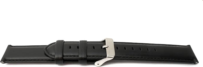 SYSTEM-S flexible leather strap 20mm for Samsung Galaxy Watch 4 Smartwatch Black