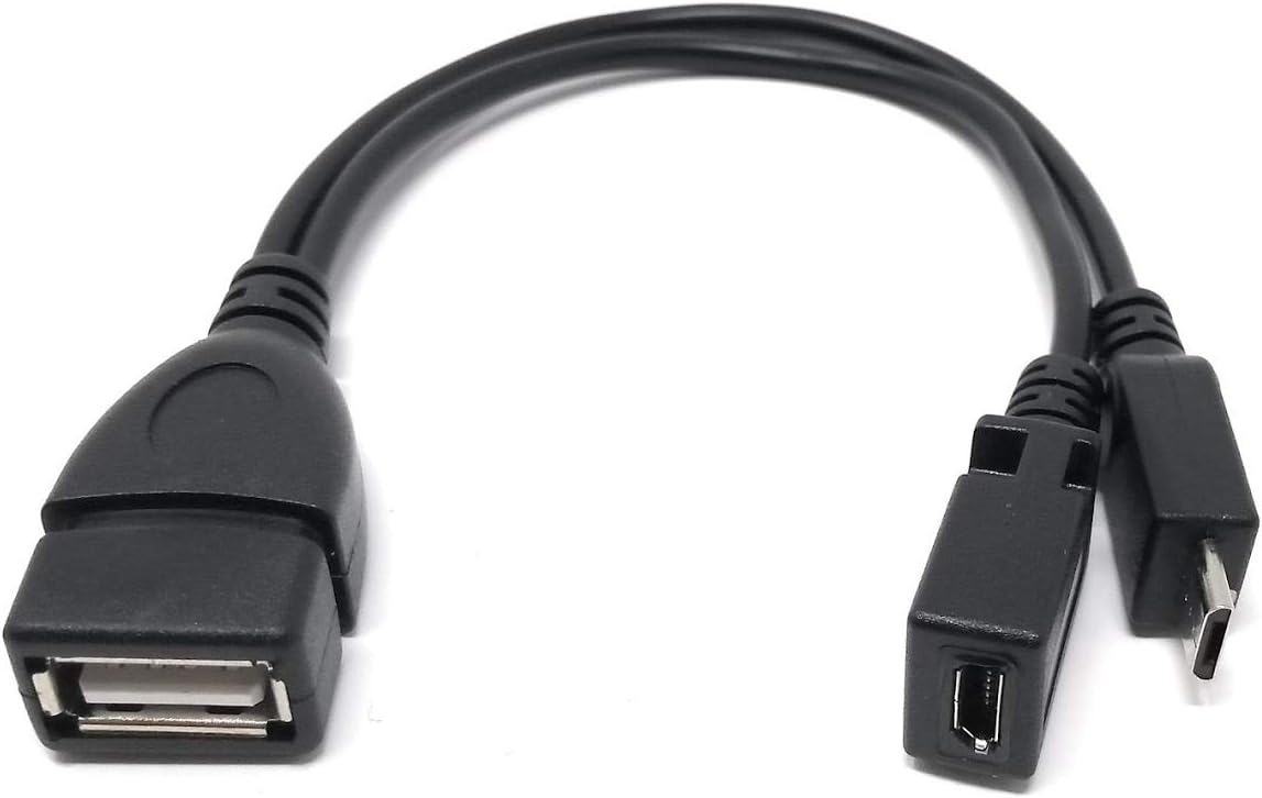 System-S USB 2.0 cable type A female splitter to 2x Micro USB (1x male/1x female) 19cm