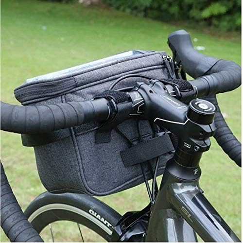 SYSTEM-S Fahrrad Tasche Lenker Befestigung wasserfest mit Flaschenhalter in Schwarz - DREIKS