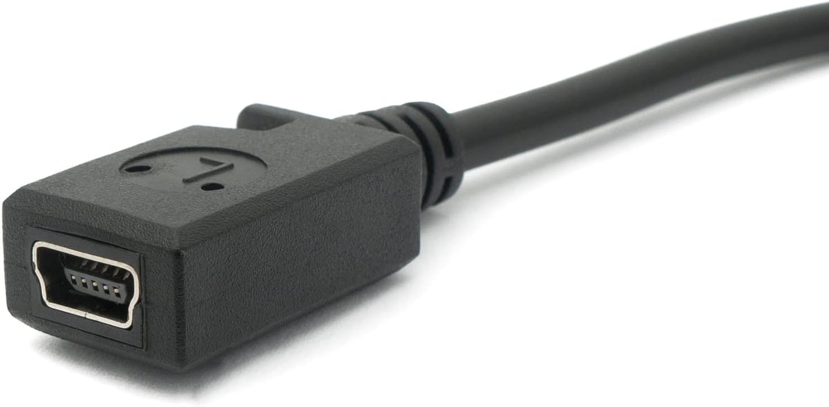 System-S USB 3.1 cable 30 cm Type C male to 2.0 Mini B female 180° angle in black