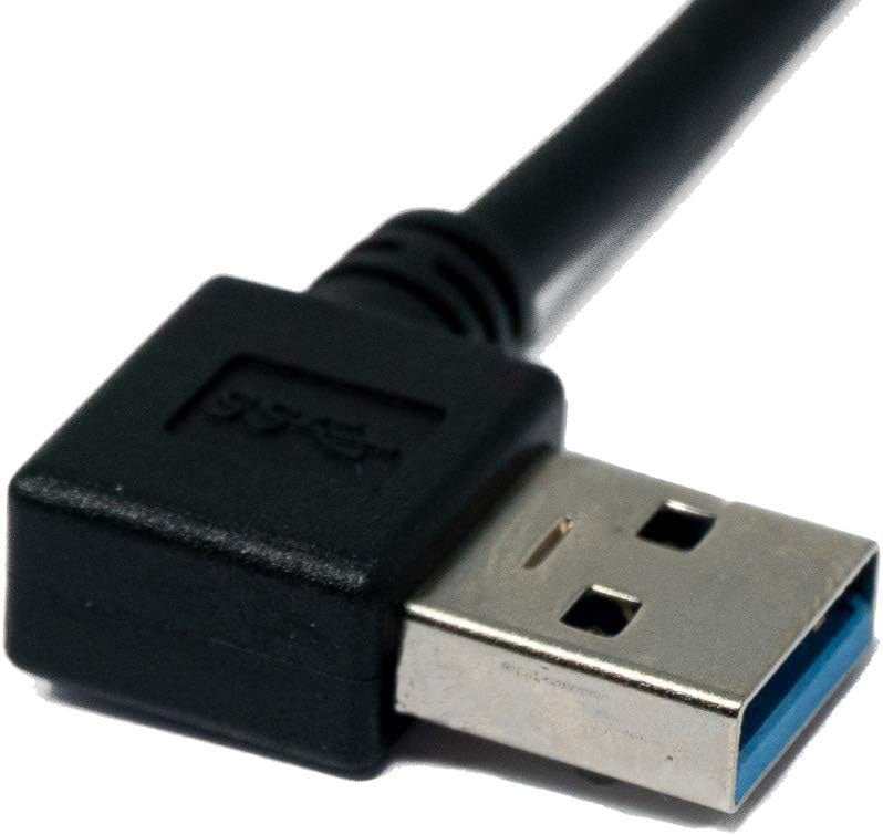 SYSTEM-S USB 3.1 Kabel 1 m Typ C Stecker zu 3.0 Typ A Stecker Winkel (links) in Schwarz - DREIKS