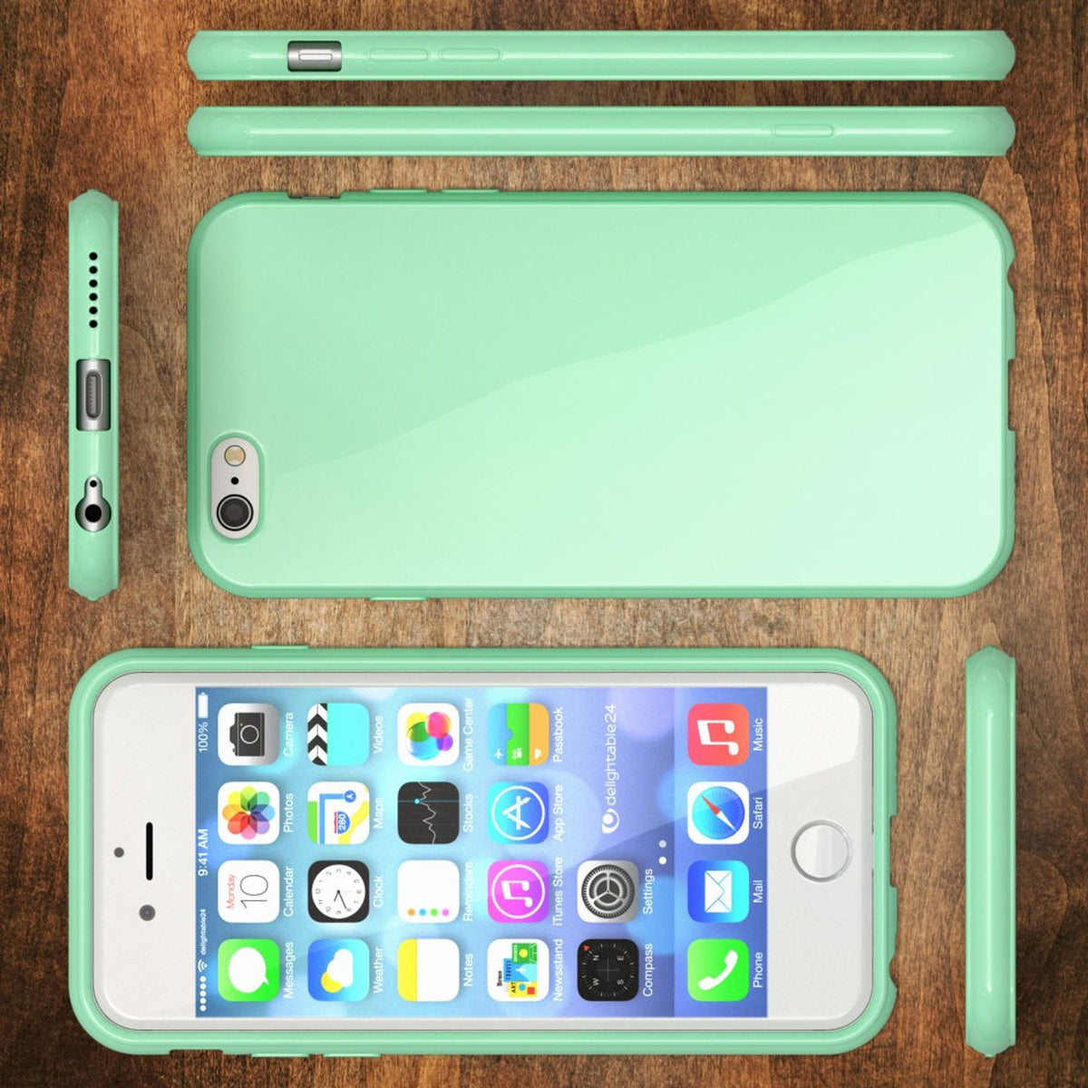 NALIA Handyhülle kompatibel mit iPhone 6 Plus 6S Plus, Ultra-Slim TPU Silikon Jelly Case, Dünne Cover Gummi Schutz-Hülle Skin, Handy-Tasche Telefon-Schale Back-Cover Smart-Phone Bumper - Mint Grün