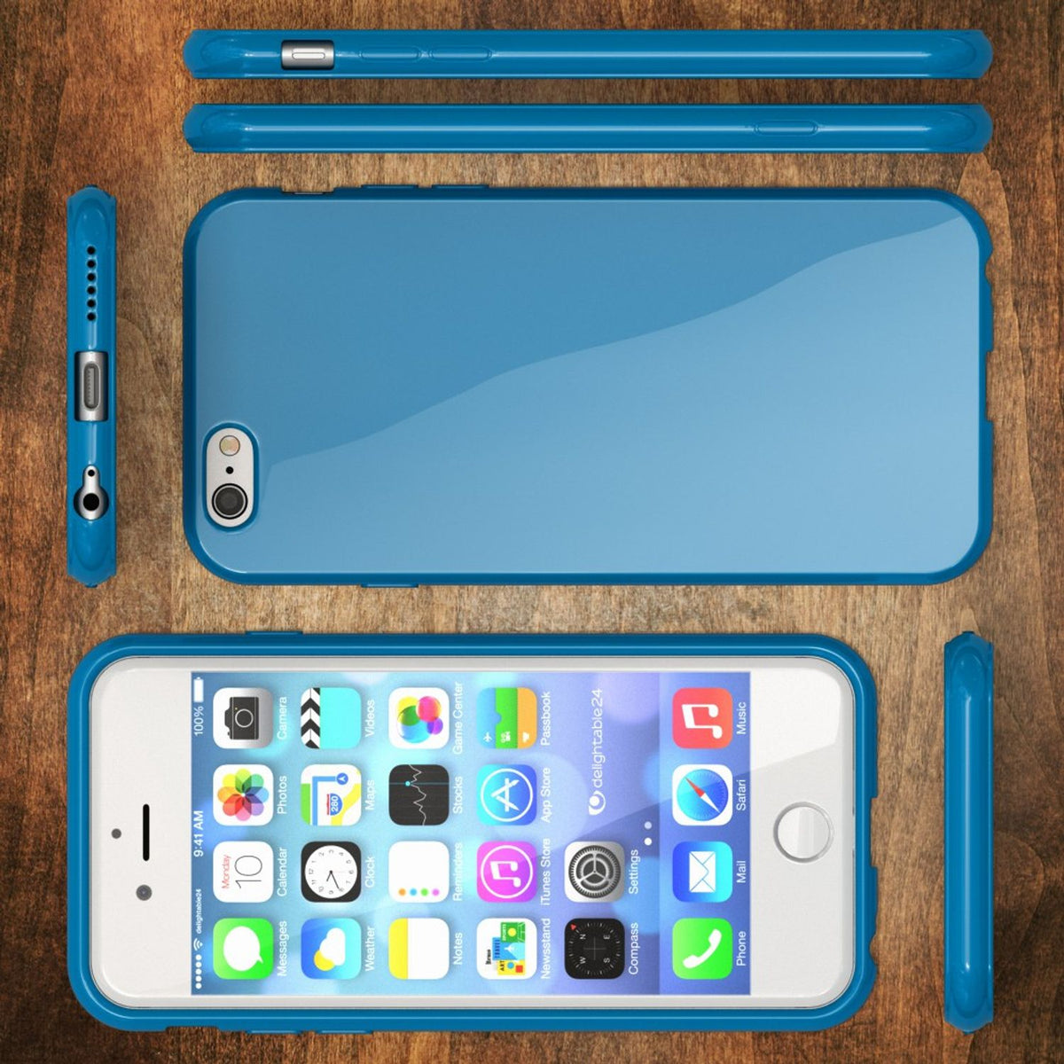 NALIA Handyhülle kompatibel mit iPhone 6 6S, Ultra-Slim TPU Silikon Jelly Case, Dünnes Cover Gummi Schutz-Hülle Skin, Etui Handy-Tasche Telefon-Schale Thin-Fit Back-Cover Smart-Phone Bumper - Blau