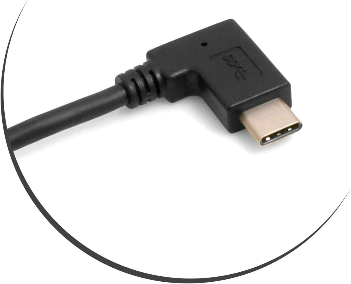 SYSTEM-S USB Typ A 3.0 links gewinkelt zu USB Typ C 3.1 gewinkelt 28 cm Stecker vergoldet - DREIKS
