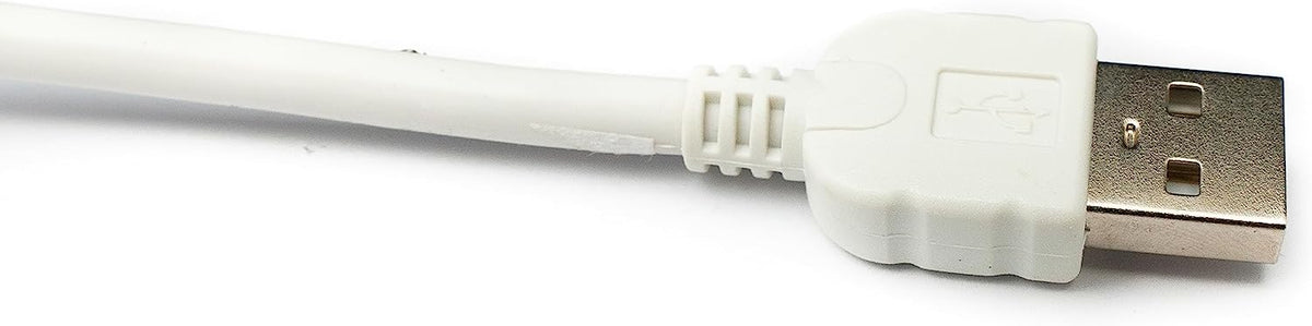 SYSTEM-S USB 2.0 Kabel 3 m Typ A Stecker zu Mini B Stecker Winkel in Weiß - DREIKS