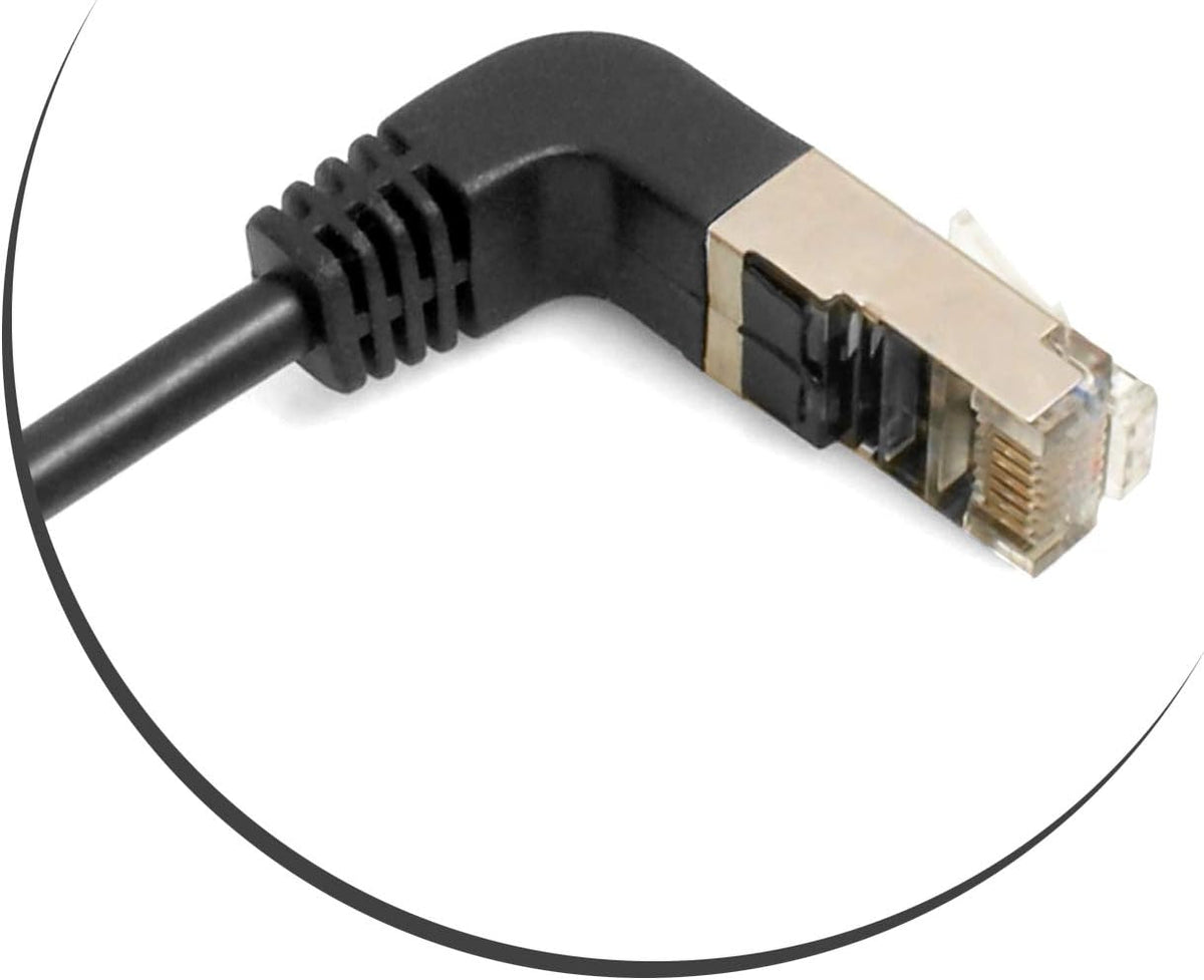 Ethernet Netzwerkabel RJ45 auf RJ45 Aufwärtswinkel 8P8C FTP STP UTP Cat 5e 50cm | System-S