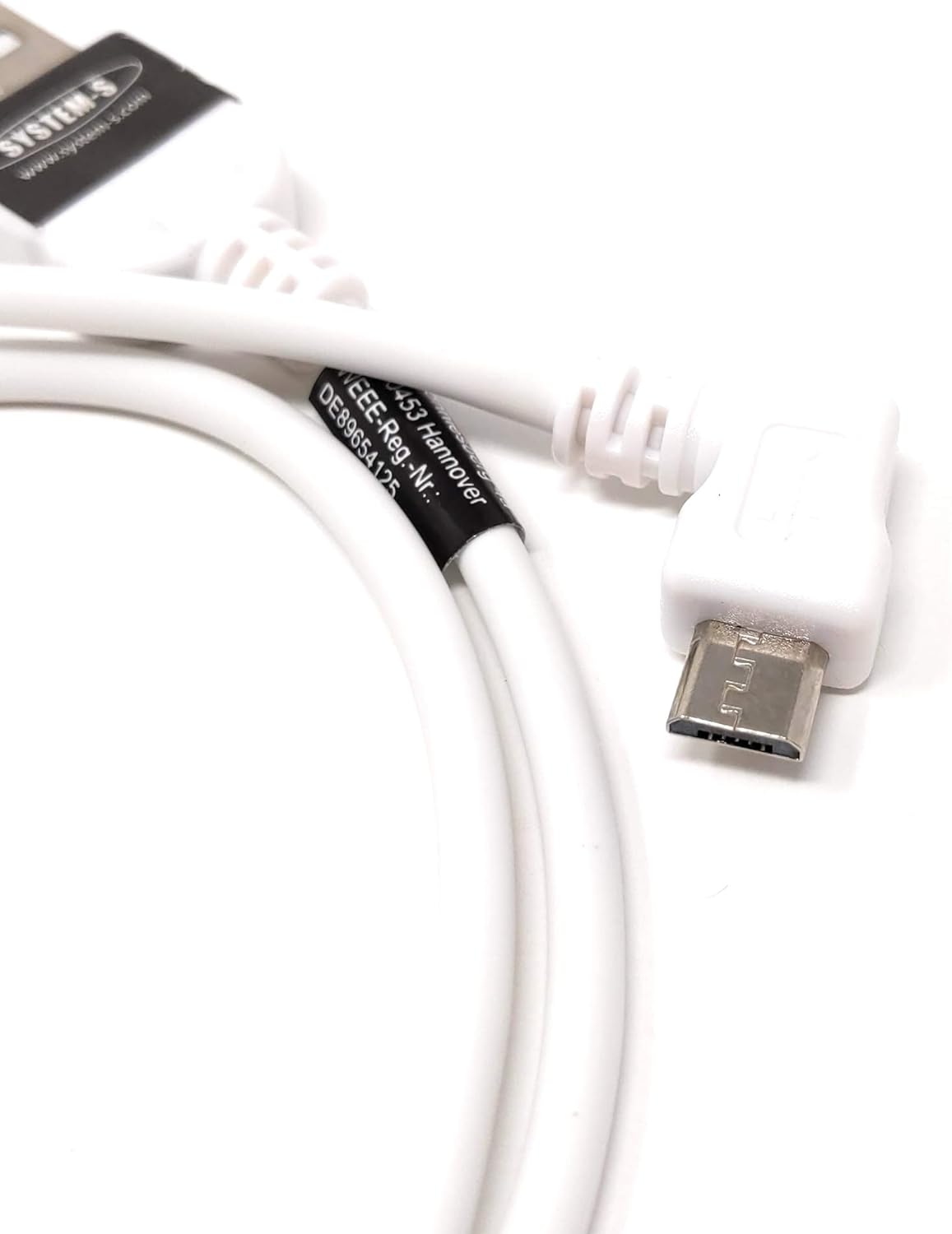 System-S USB A Stecker zu USB 2.0 Micro B Stecker 50 cm Kabel 90° Links Gewinkelt - DREIKS