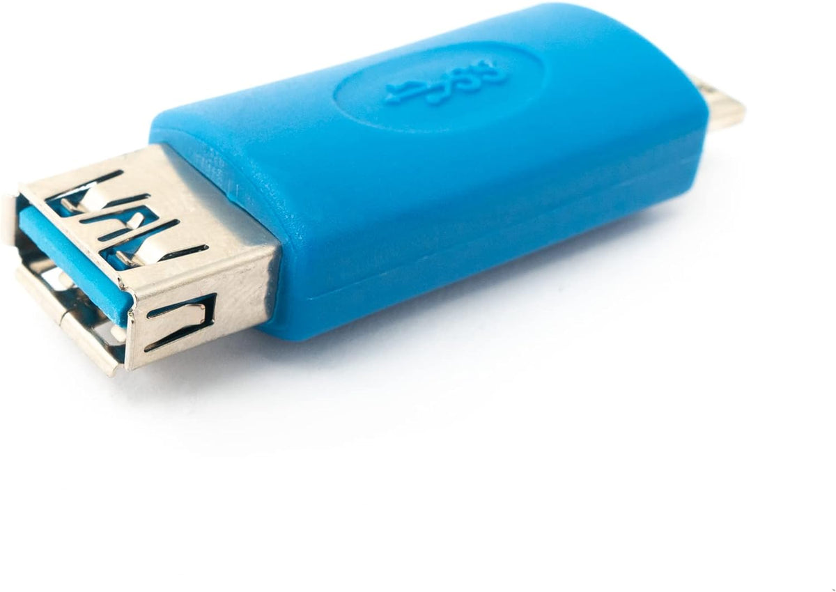 USB 3.0 Adapter Typ A Buchse zu Micro B Stecker Kabel in Blau | System-S