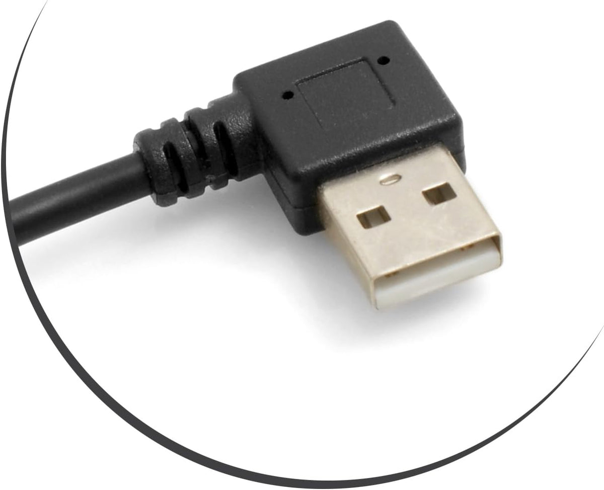 USB A Stecker 90° Grad Links Gewinkelt zu USB Typ B Stecker 90° Rechts Gewinkelt Kabel 50 cm | System-S