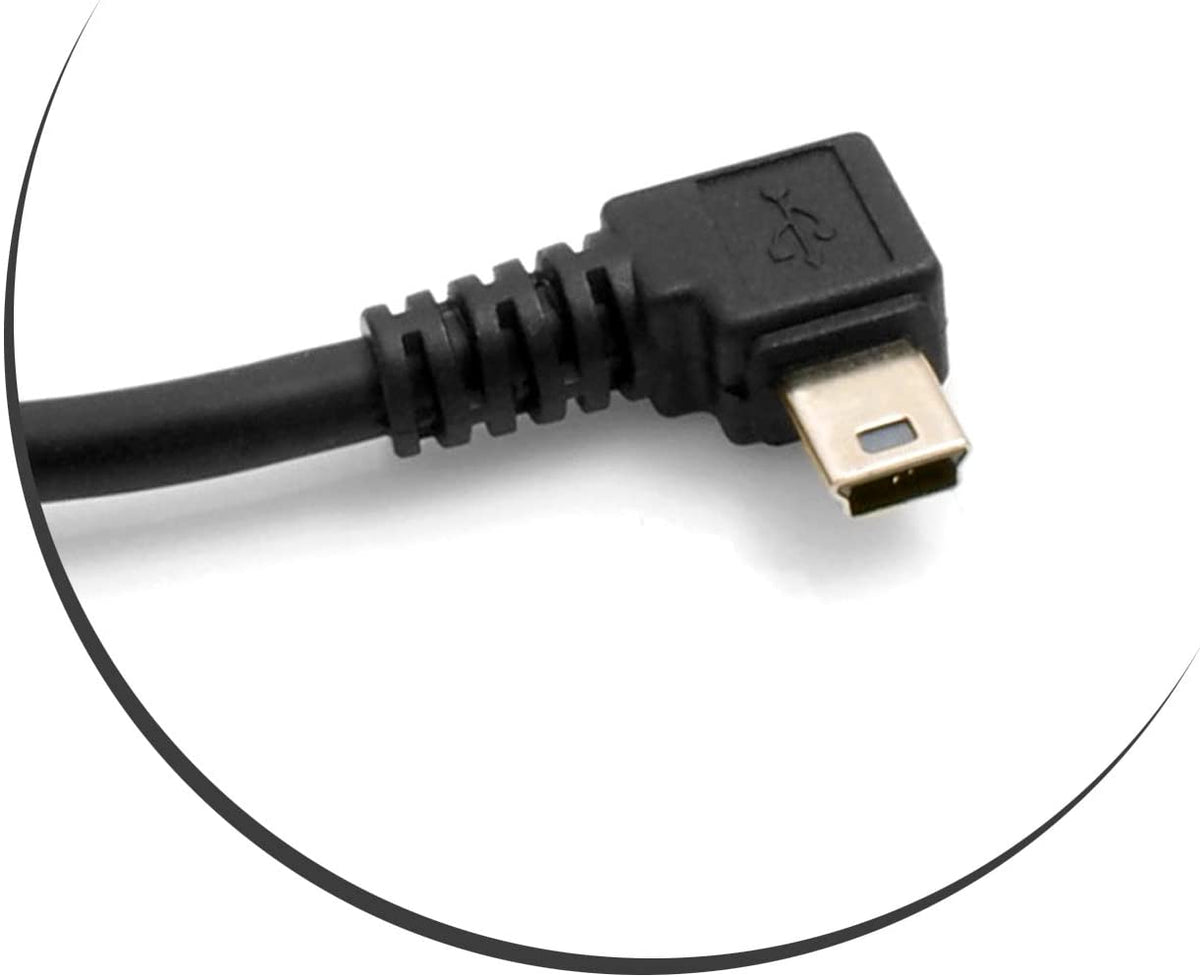 SYSTEM-S Mini USB cable angled plug left angled to USB Type A plug data and charging cable 5m