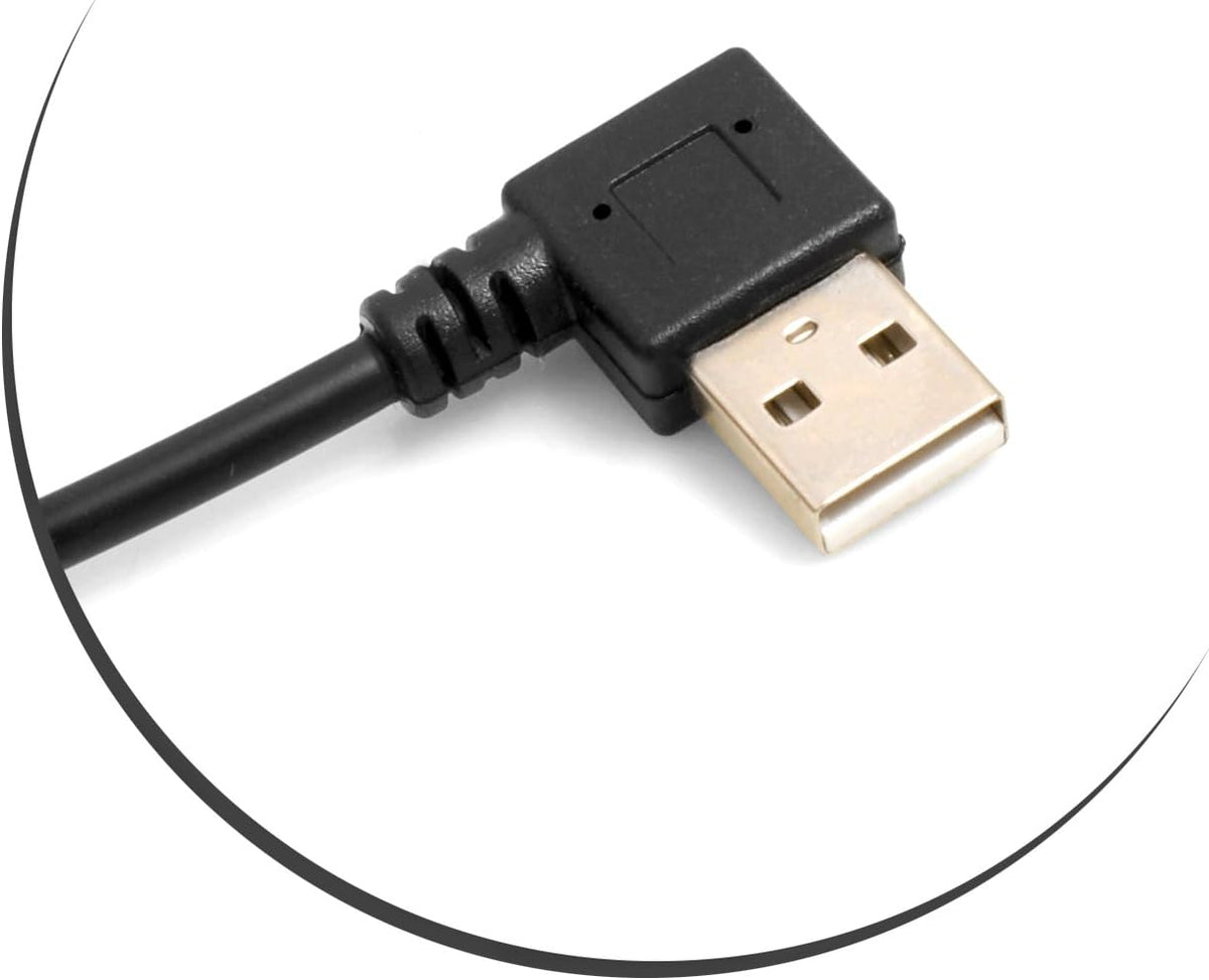 SYSTEM-S USB 3.1 Type C Stecker zu USB A 2.0 90° Grad Links gewinkelt Stecker Kabel Datenkabel Ladekabel 28 cm - DREIKS