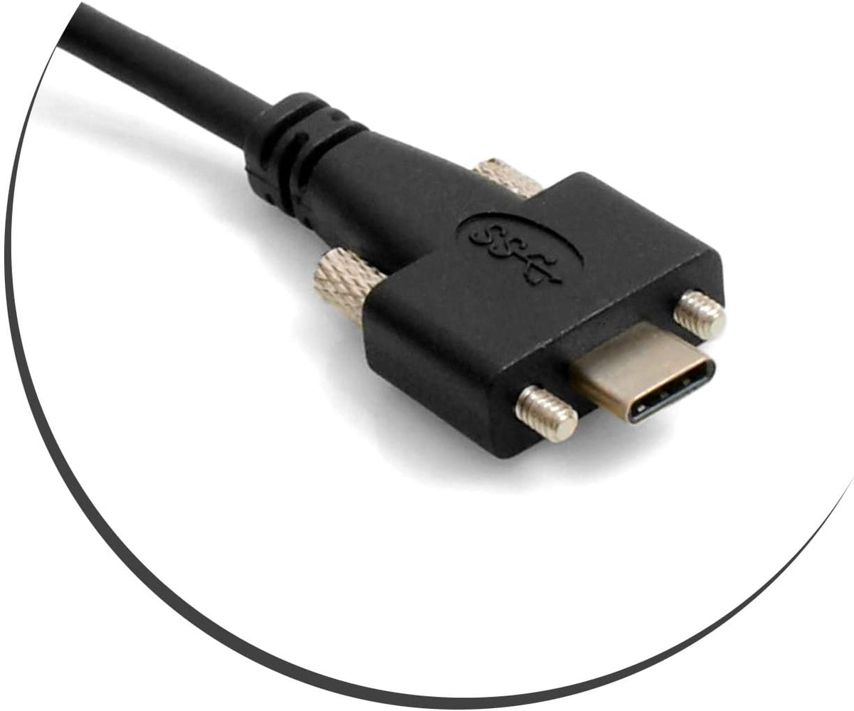 USB Kabel Typ C (Male) auf USB Typ A 3.0 (Male) mit Feststellschraube | System-S
