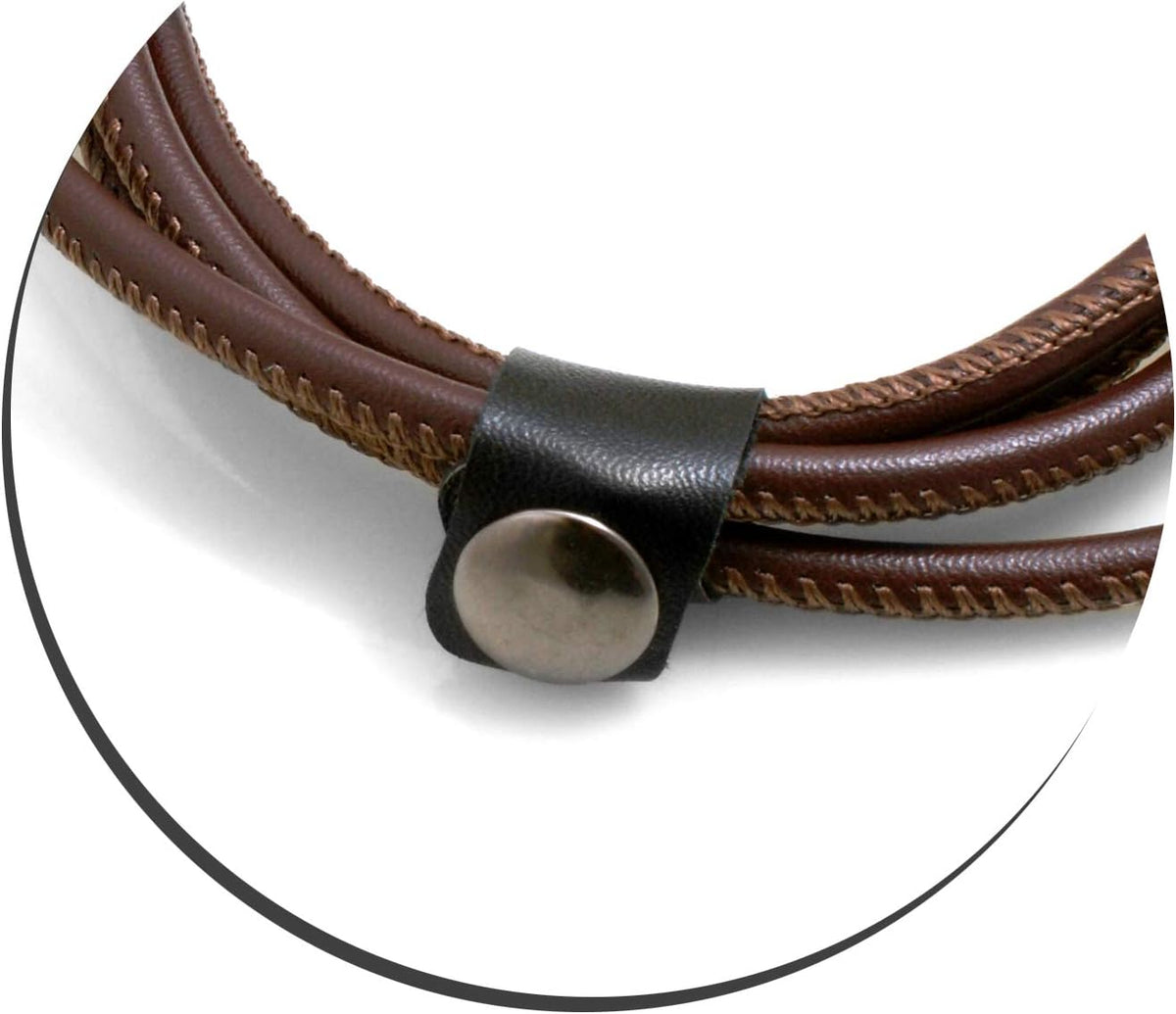SYSTEM-S USB 3.1 Type C (male) to USB A 3.0 (male) cable adapter data cable charging cable 100 cm leather look in brown