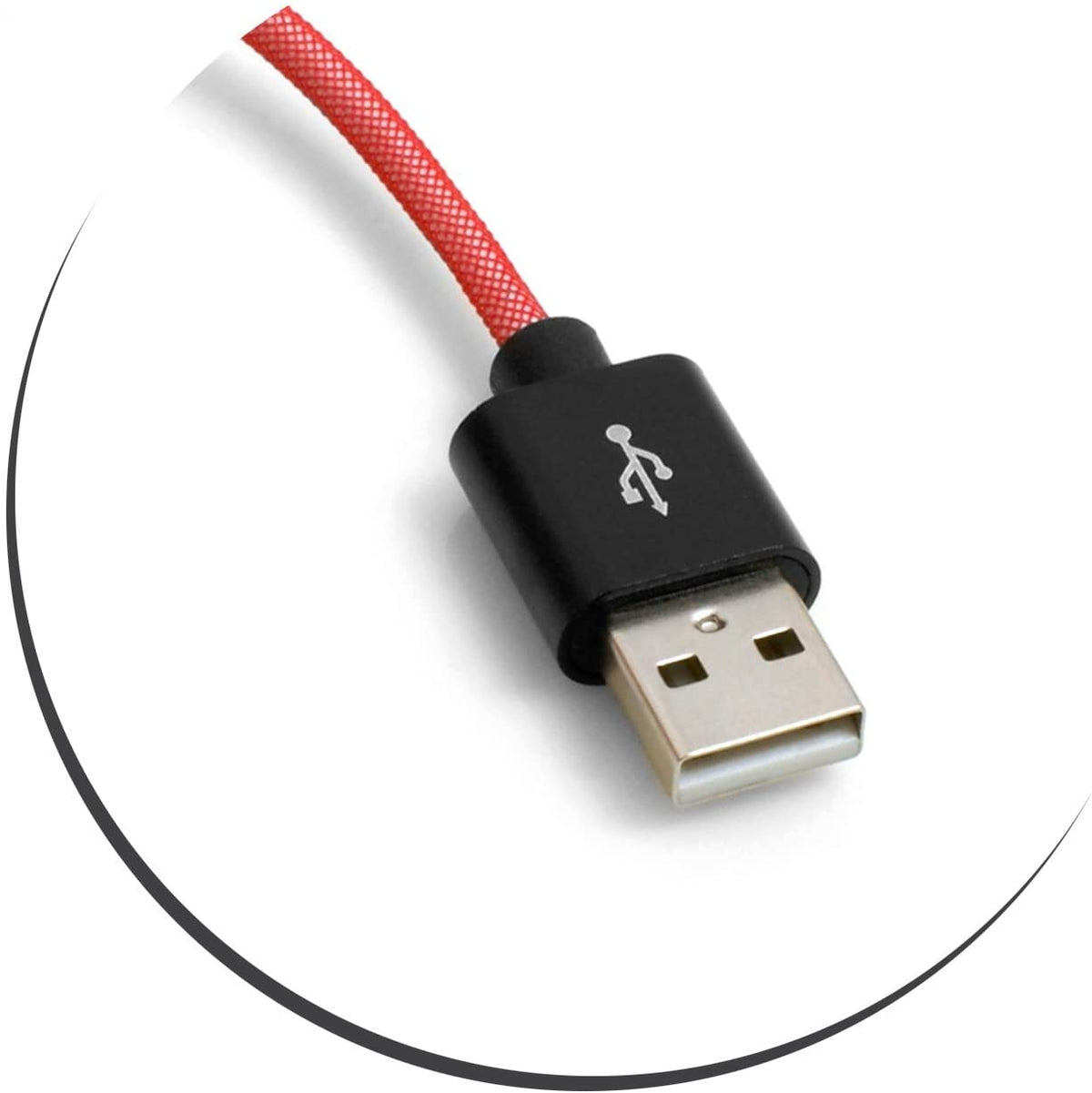 System-S Micro USB Kabel zu USB A 2.0 Geflochtene Nylon Ummantelung Rot 25 cm - DREIKS