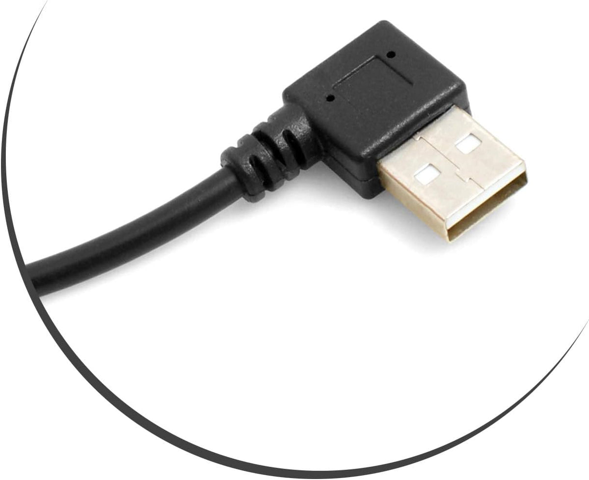 SYSTEM-S USB A (male)90° Grad rechts gewinkelt zu USB Typ B (male) 90° rechts gewinkelt Kabel 50 cm - DREIKS