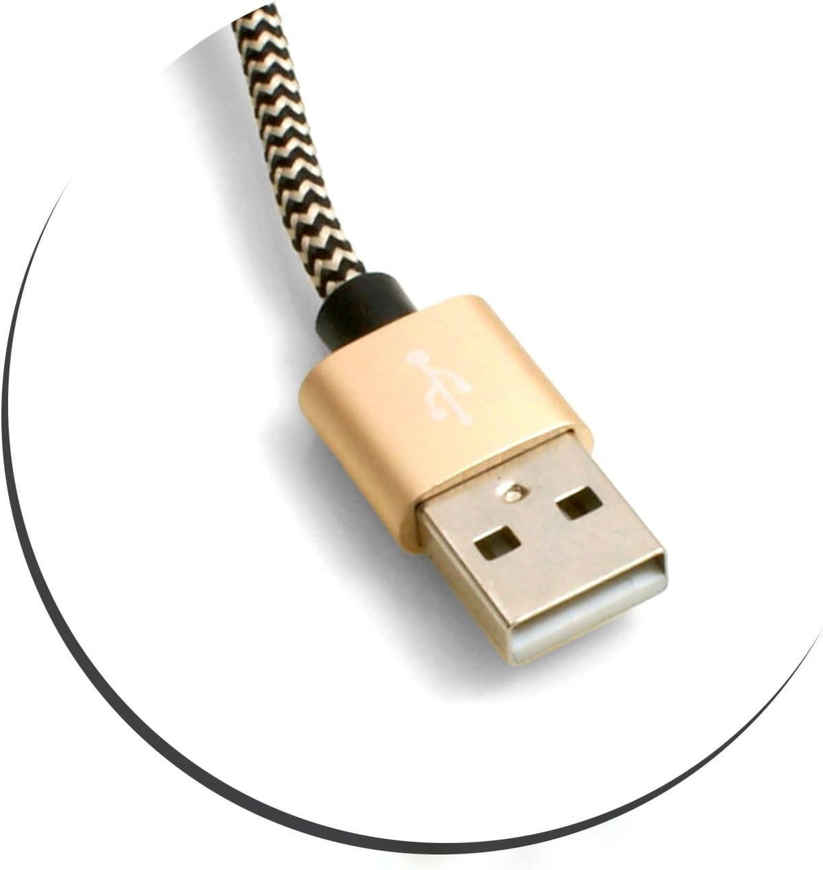 Micro USB (Male) zu USB A 2.0 (Male) Kabel 100 cm geflochtene Nylon Ummantelung schwarz/weiß | System-S