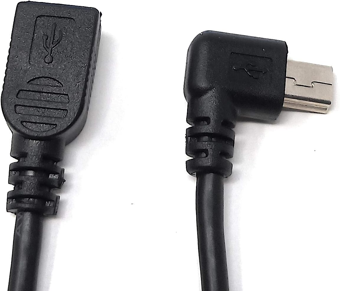 Mini USB Winkelstecker auf Mini USB Buchse Daten- und Ladekabel 25 cm | System-S
