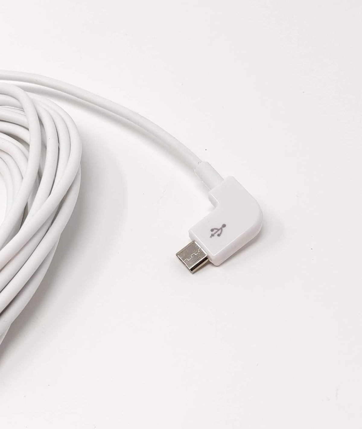 SYSTEM-S Micro USB cable right angled plug to USB 2.0 Type A (male) approx. 5m in white