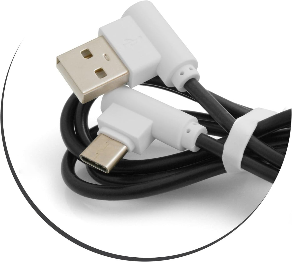 SYSTEM-S USB 3.1 Typ C 90° gewinkelt Winkelstecker zu USB 2.0 A Datenkabel Ladekabel Kabel 89 cm in Schwarz - DREIKS