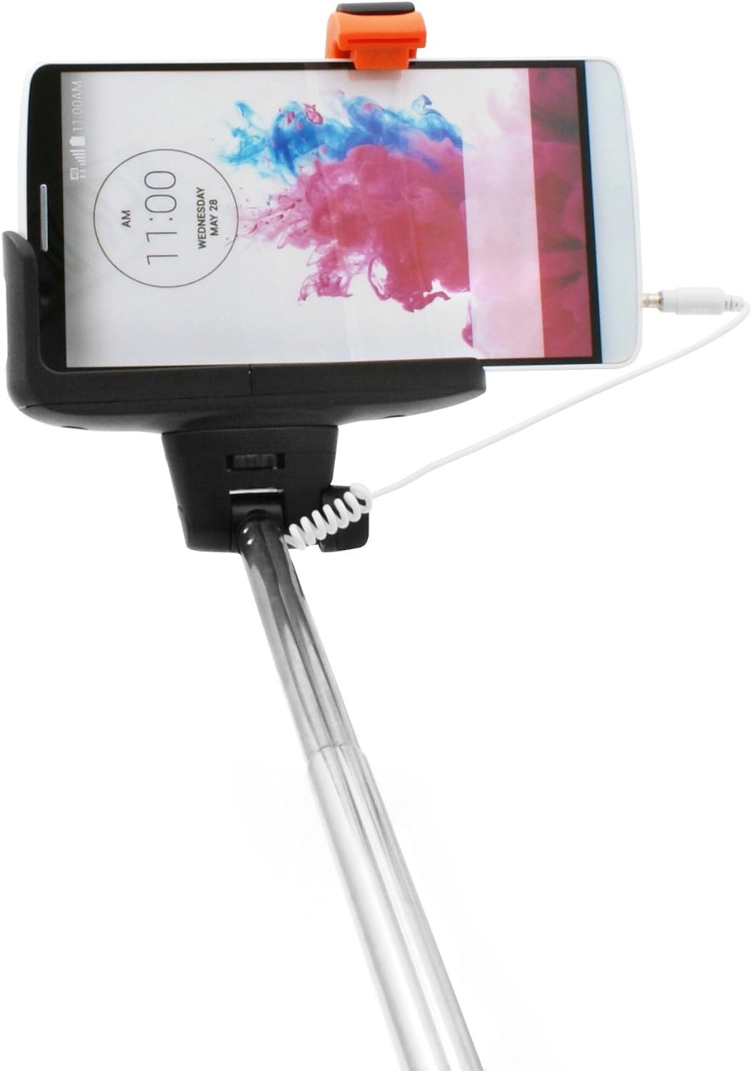 System-S Universal Monopod Selfiepod Selfiestick Teleskopstab Halter (ca. 23,5 cm - 100 cm Länge) mit ¾ Schraube und Adapter (ca. 6cm - 8,5cm Breite) für Selfies mit Fernauslöser blau - DREIKS