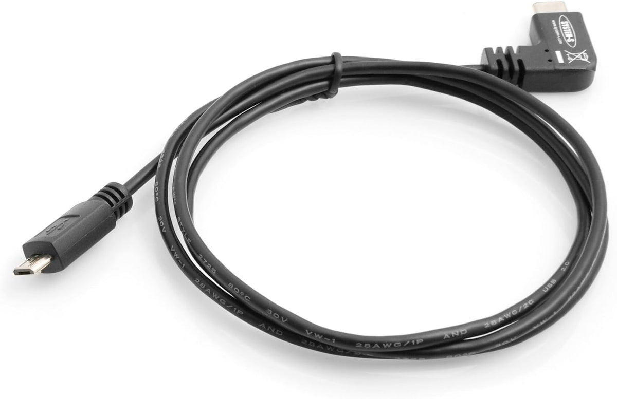 System-S USB 3.1 Type C (male) Winkelstecker 90° gewinkelt zu USB 2.0 Micro B (male) Kabel Verlängerung 100 cm - DREIKS
