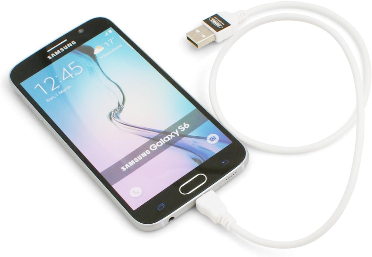 System-S Micro USB 2.0 Kabel Datenkabel und Ladekabel in weiß 50 cm - DREIKS