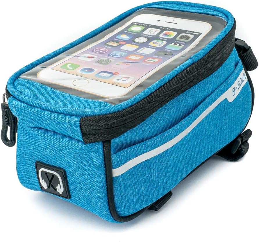 Fahrrad Tasche Halterung in Blau Befestigung für Smartphone | System-S