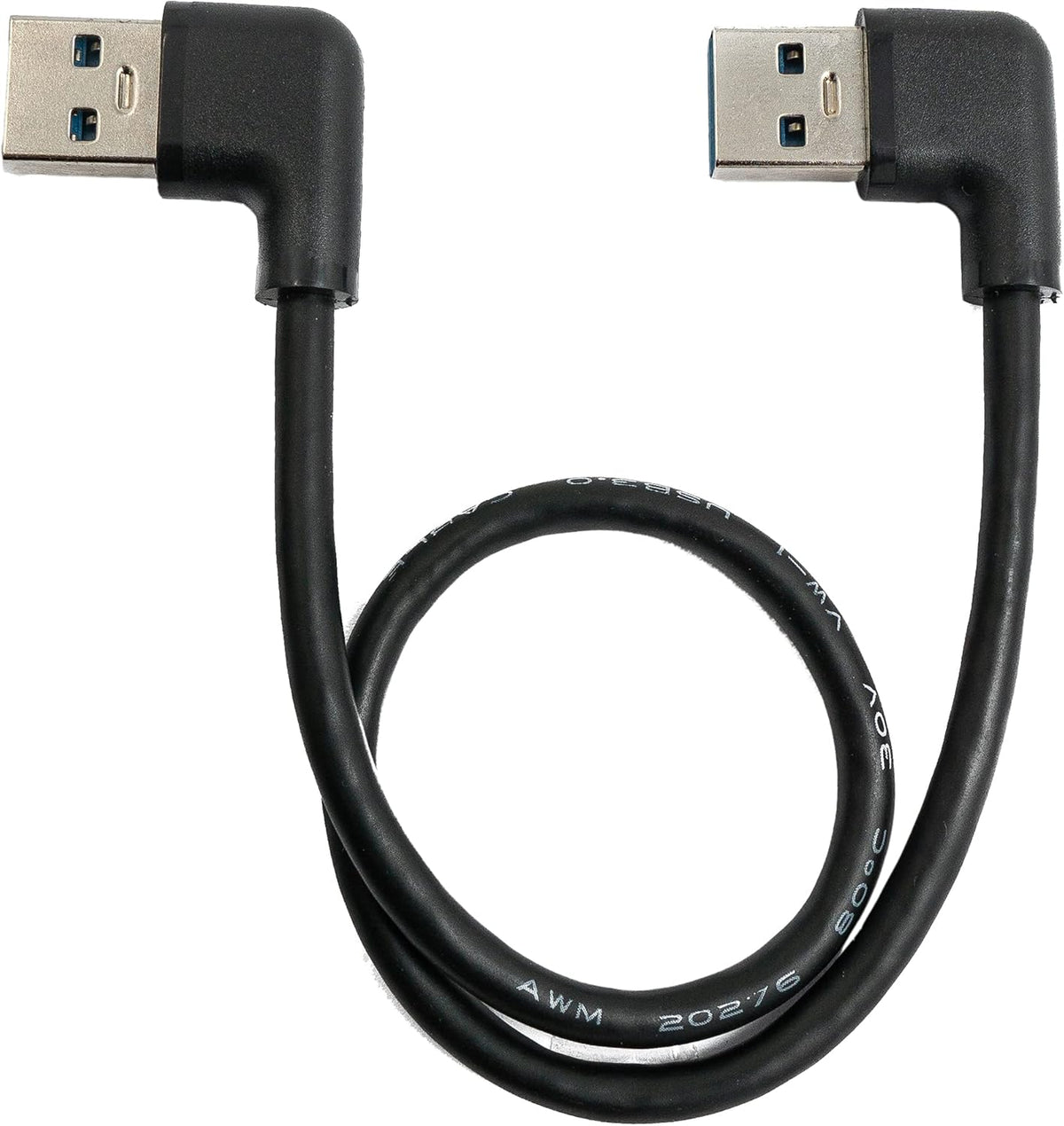 USB 3.0 cable 30 cm Type A male to male left angle in black