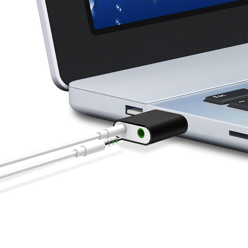 Externe Soundkarte USB-Audio-Adapter 7.1 3D Virtual Surround Sound Aluminium