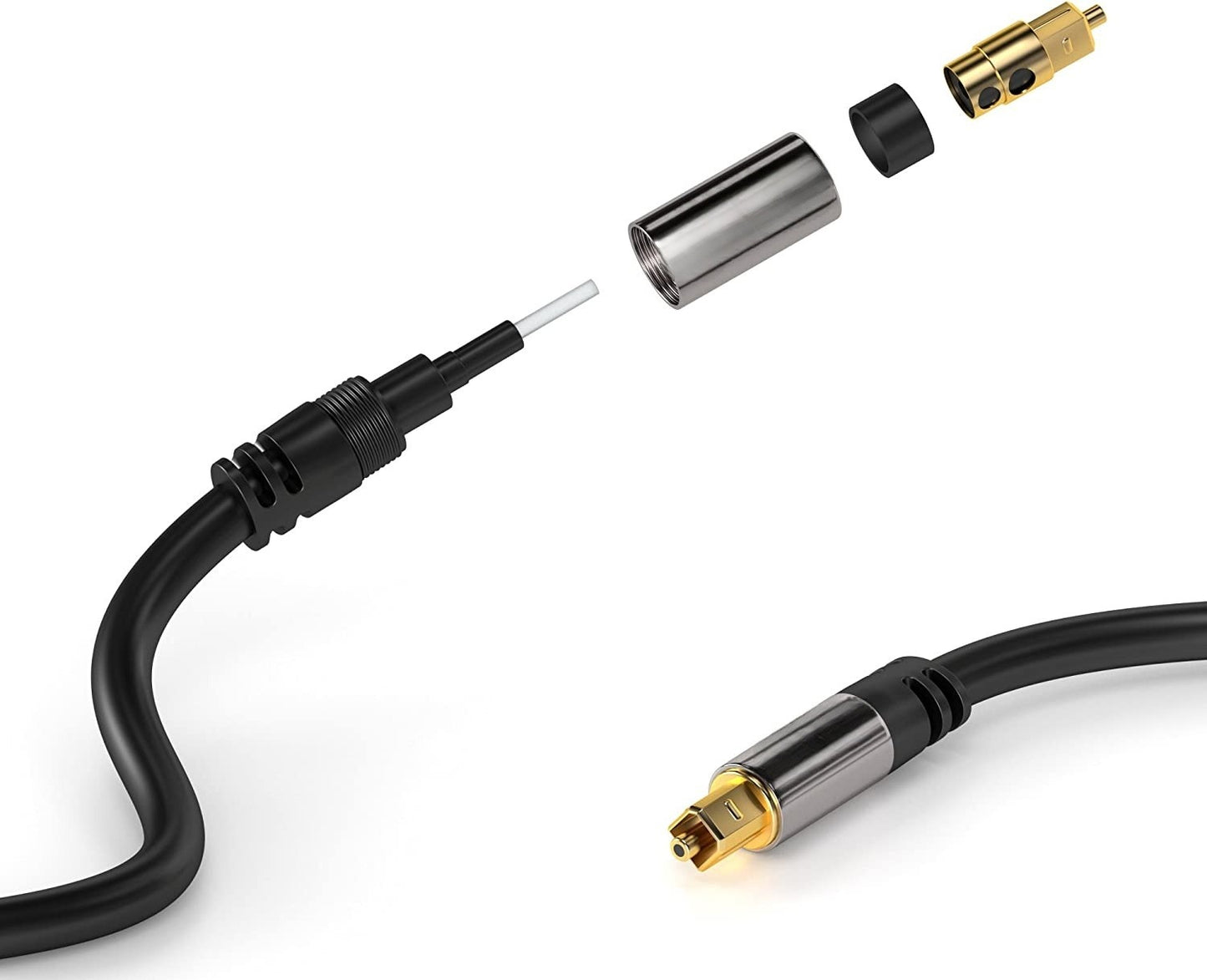 Toslink-Kabel, optisches digitales Audiokabel, LWL, SPDIF, vergoldet
