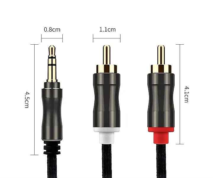 Premium Aux zu Cinch Kabel 3,5mm Klinke Audio 2x Cinch RCA Stecker auf Klinke - DREIKS