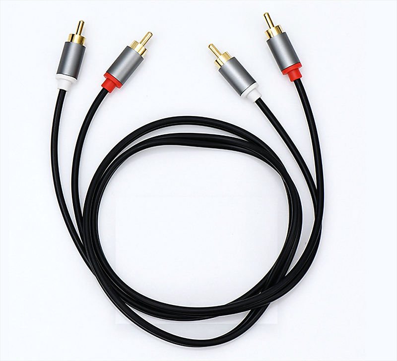 Premium Cinch Kabel Audio AUX 2 Stecker RCA Stereo HiFi Vergoldet Nylon oder TPE - DREIKS