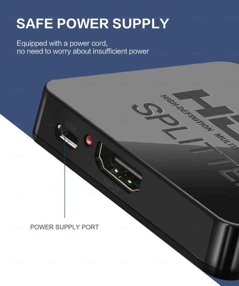 1-in-2-out HDMI Splitter Verteiler 4K 3D 4K@30Hz 1080p@60Hz Ultra HD Adapter - DREIKS