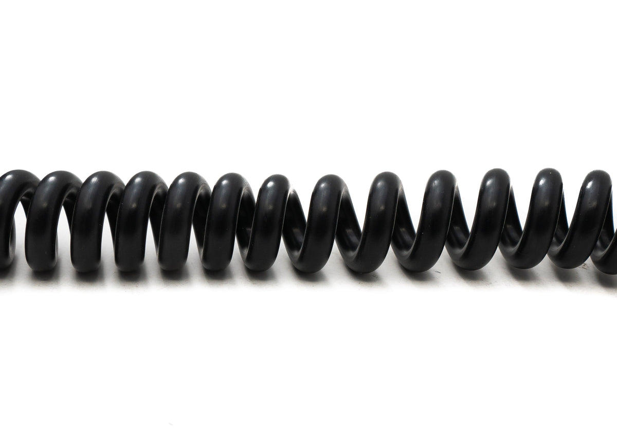 Audio Kabel 5 m 6.35 mm Klinke Stecker zu Stecker Spirale Feder Schwarz | System-S